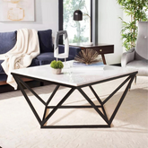 The Attic Atelier Metal and Marble Coffee Table Black
